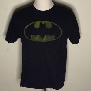 DC Comics 'Batman' Graphic Logo T-Shirt in 100% Black Cotton (sz M)